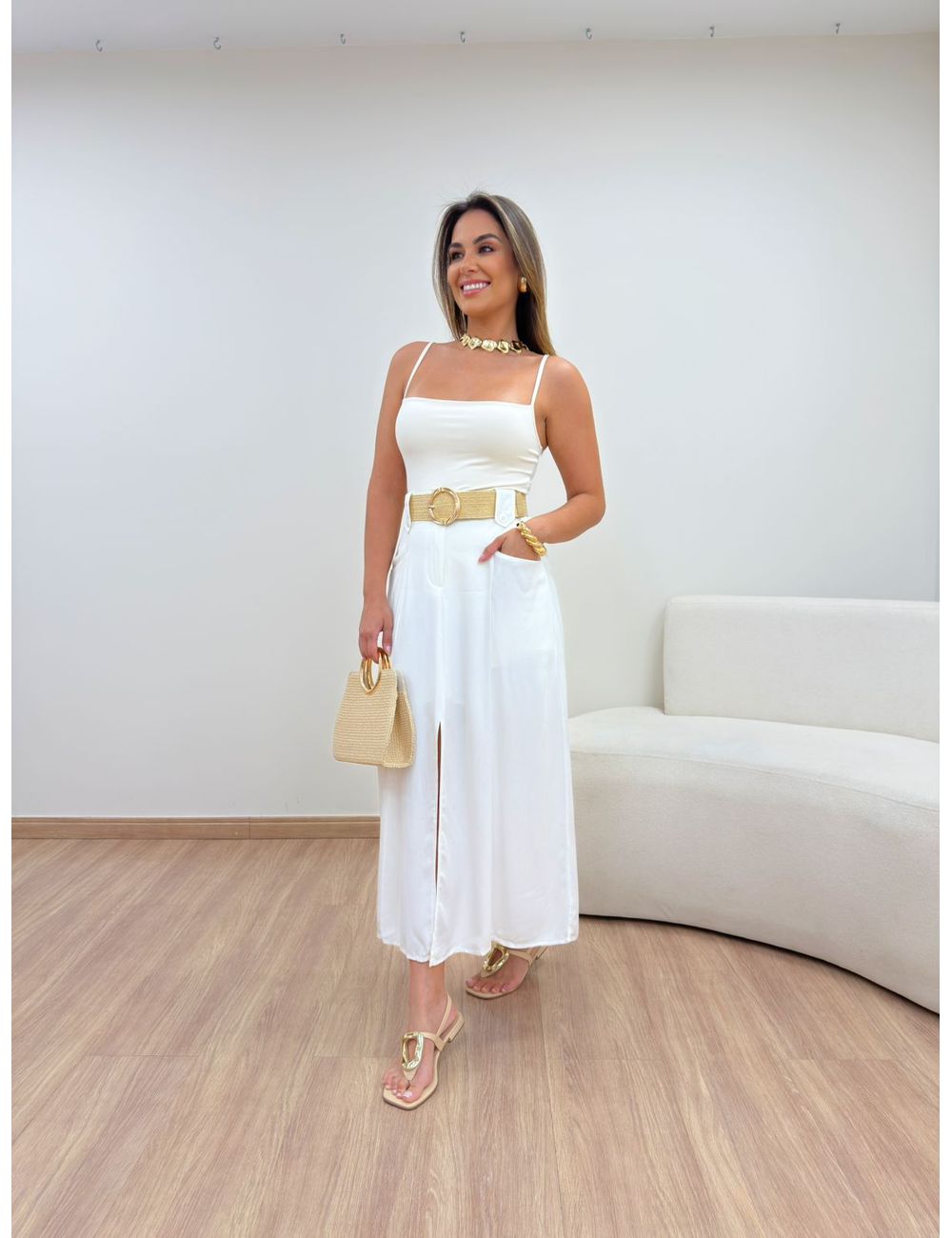 Saia Rute Branca - Ana G Store