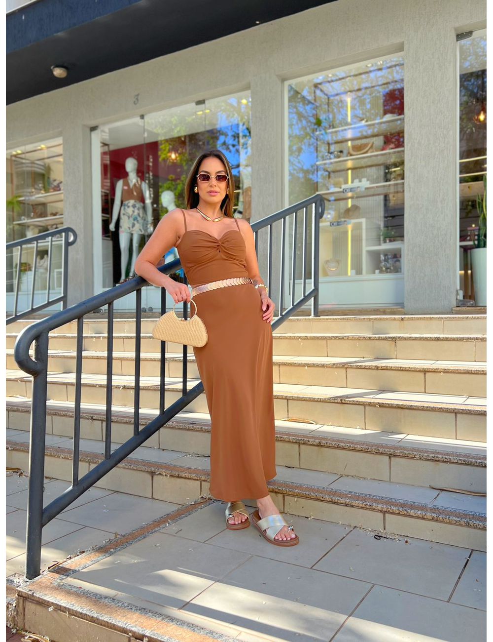 Saia Dulce Marrom - Ana G Store