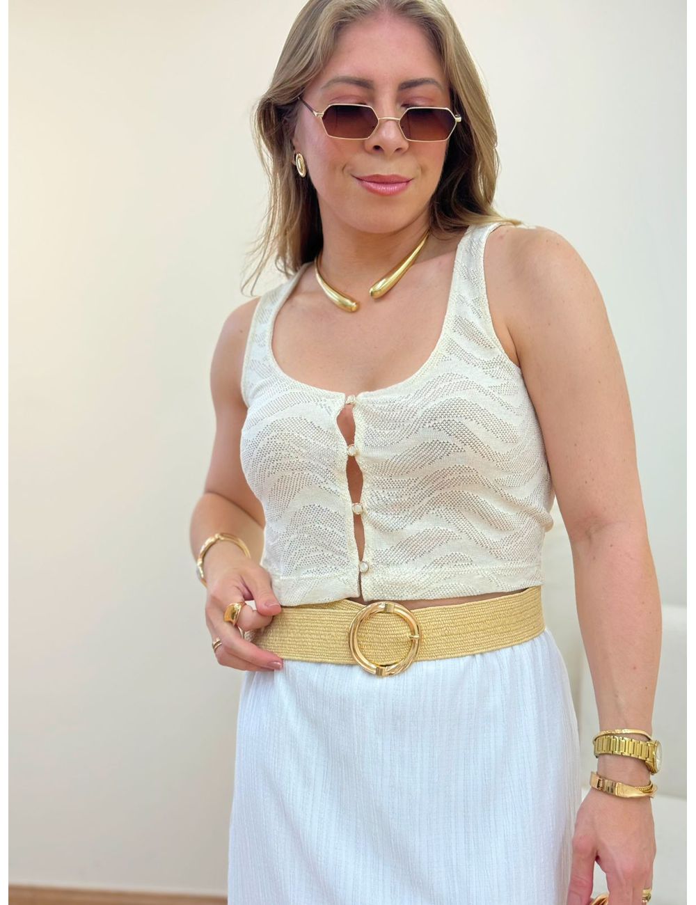 Cropped Ema Bege - Ana G Store