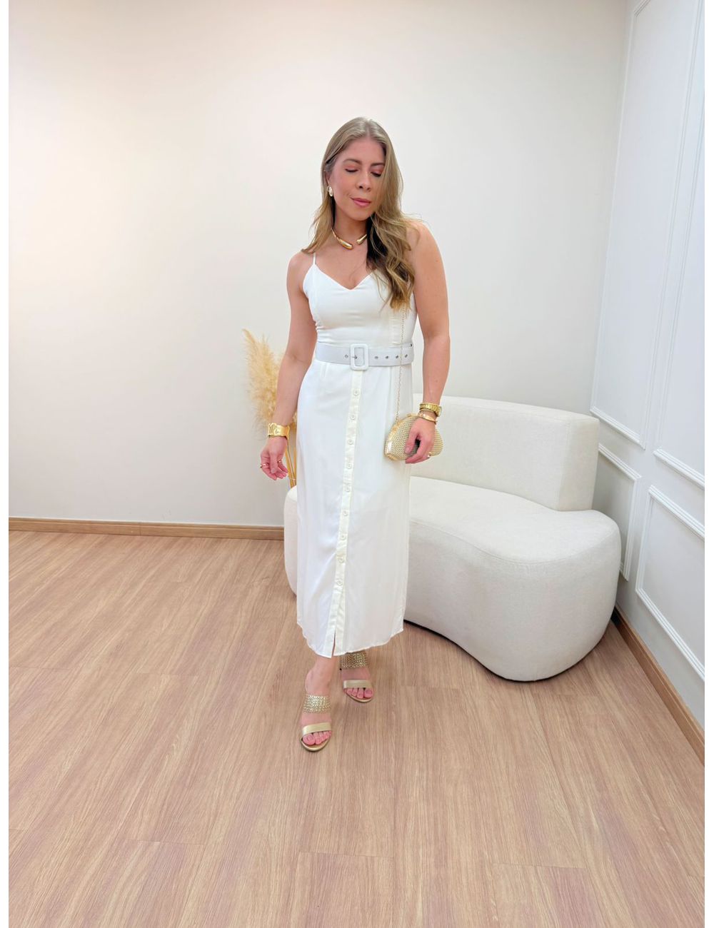 Vestido Stefani Off White - Ana G Store