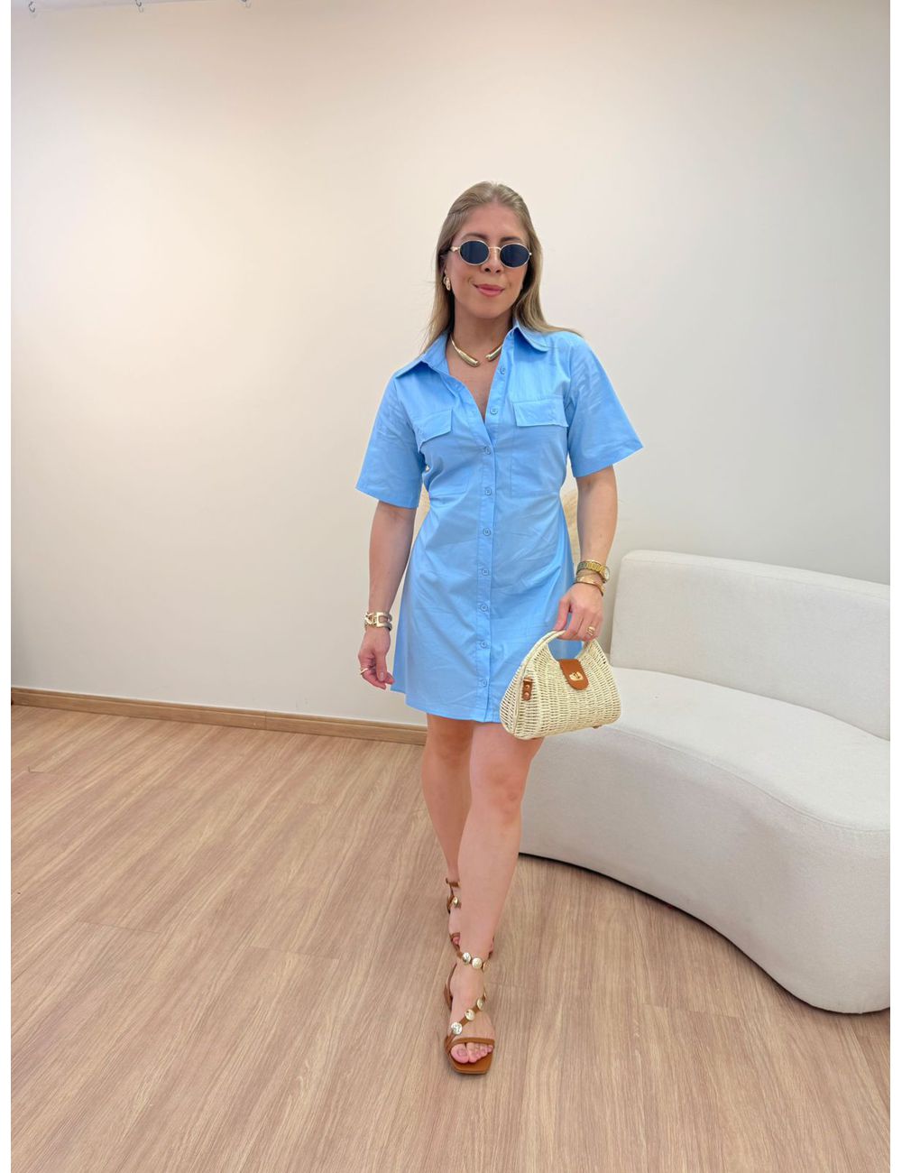 Chemise Betina Azul - Ana G Store