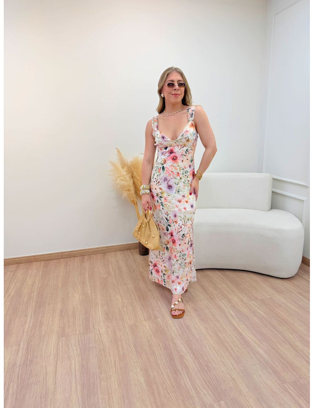 Vestido Lótus Midi Estampado - Ana G Store