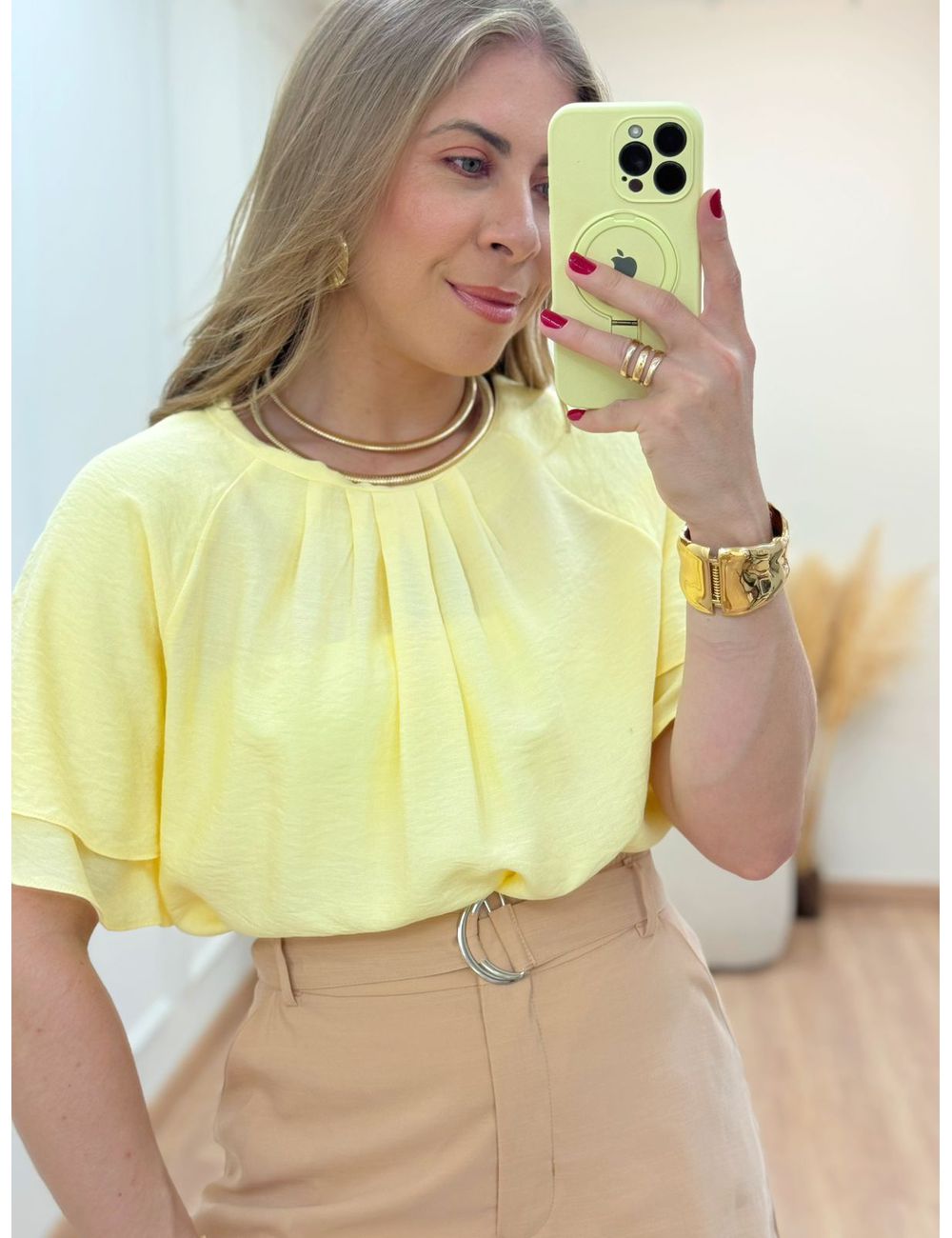 Blusa Nanci Amarela - Ana G Store
