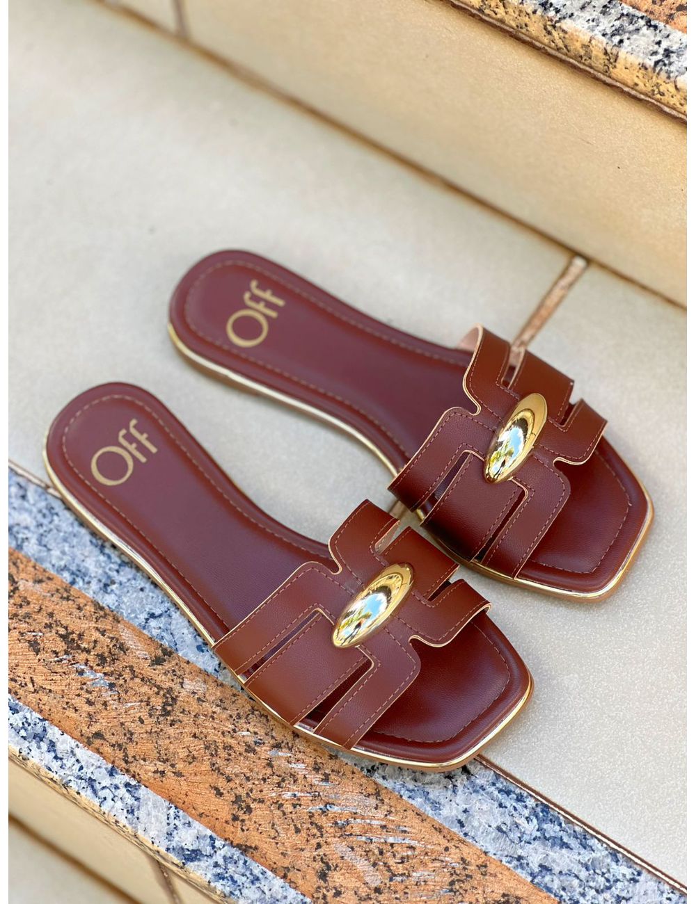 Rasteira Carlota Marrom - Ana G Store