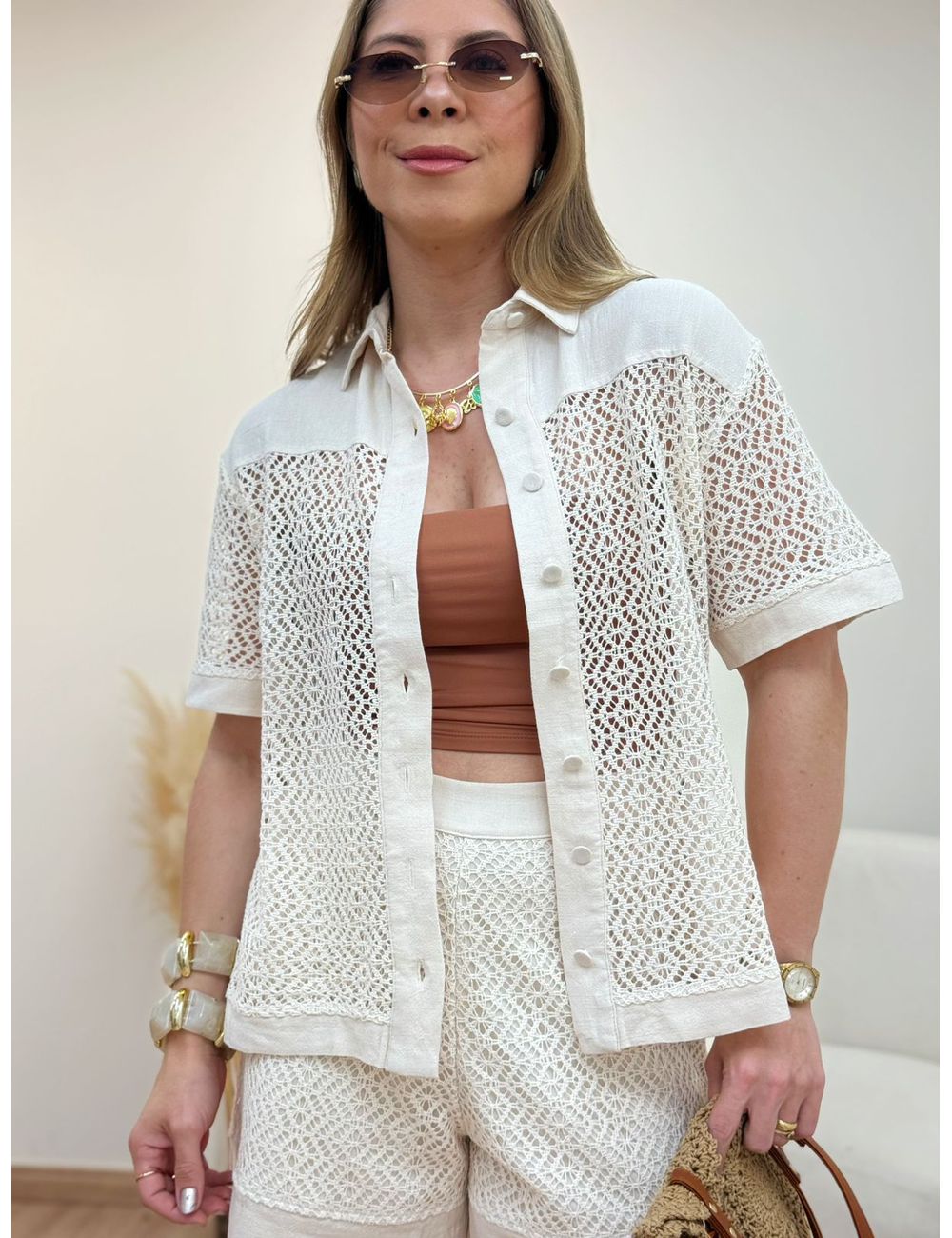 Camisa Marine Areia - Ana G Store