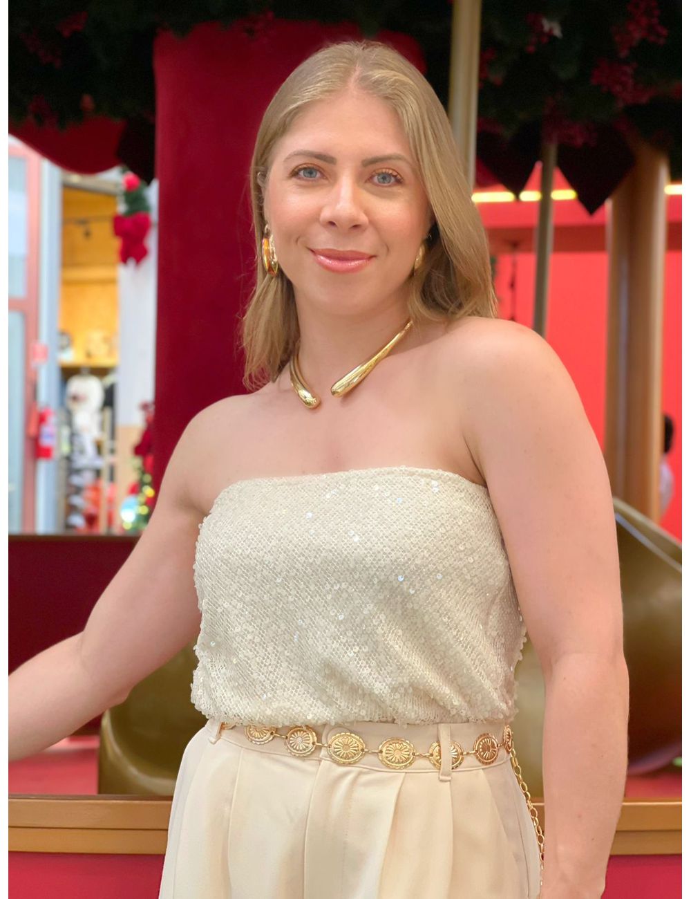 Tomara Que Caia Paetê Perola - Ana G Store