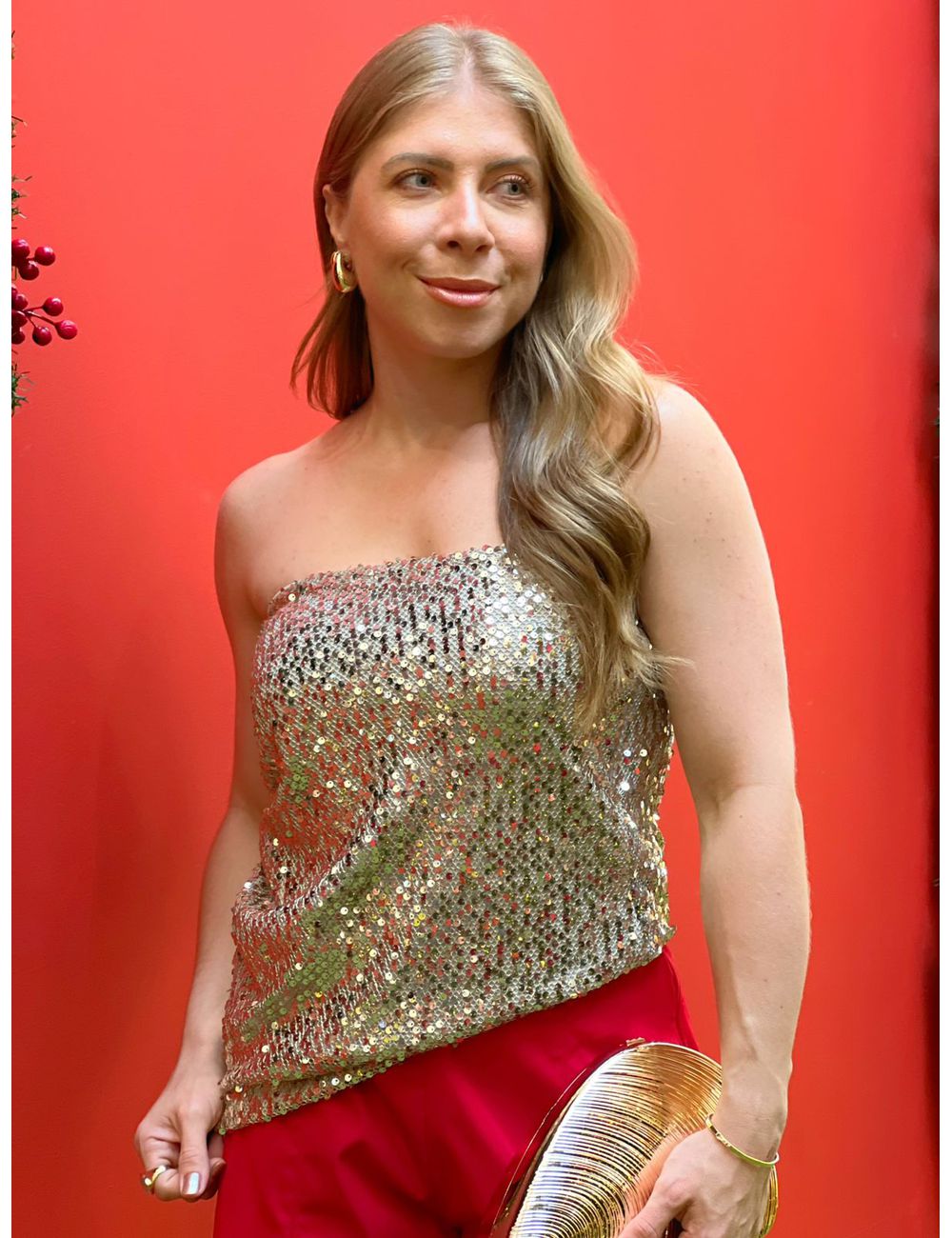 Tomara Que Caia Paetê Champagne - Ana G Store