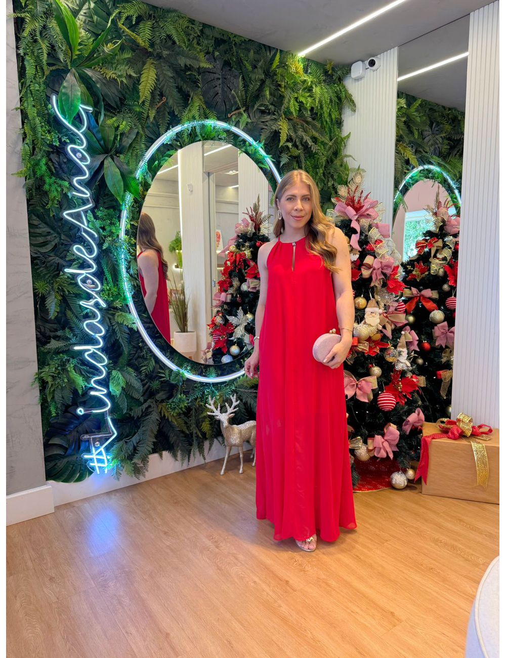 Vestido Celeste Vermelho - Ana G Store