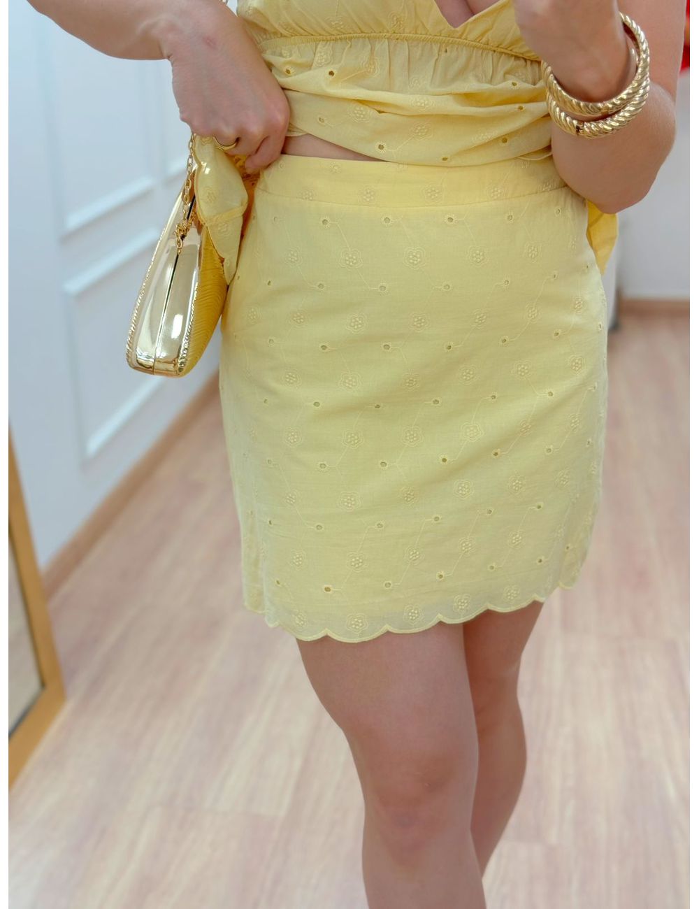 Saia Maitê Amarela - Ana G Store