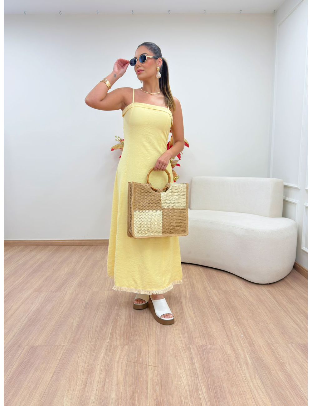 Vestido Leila Amarelo - Ana G Store