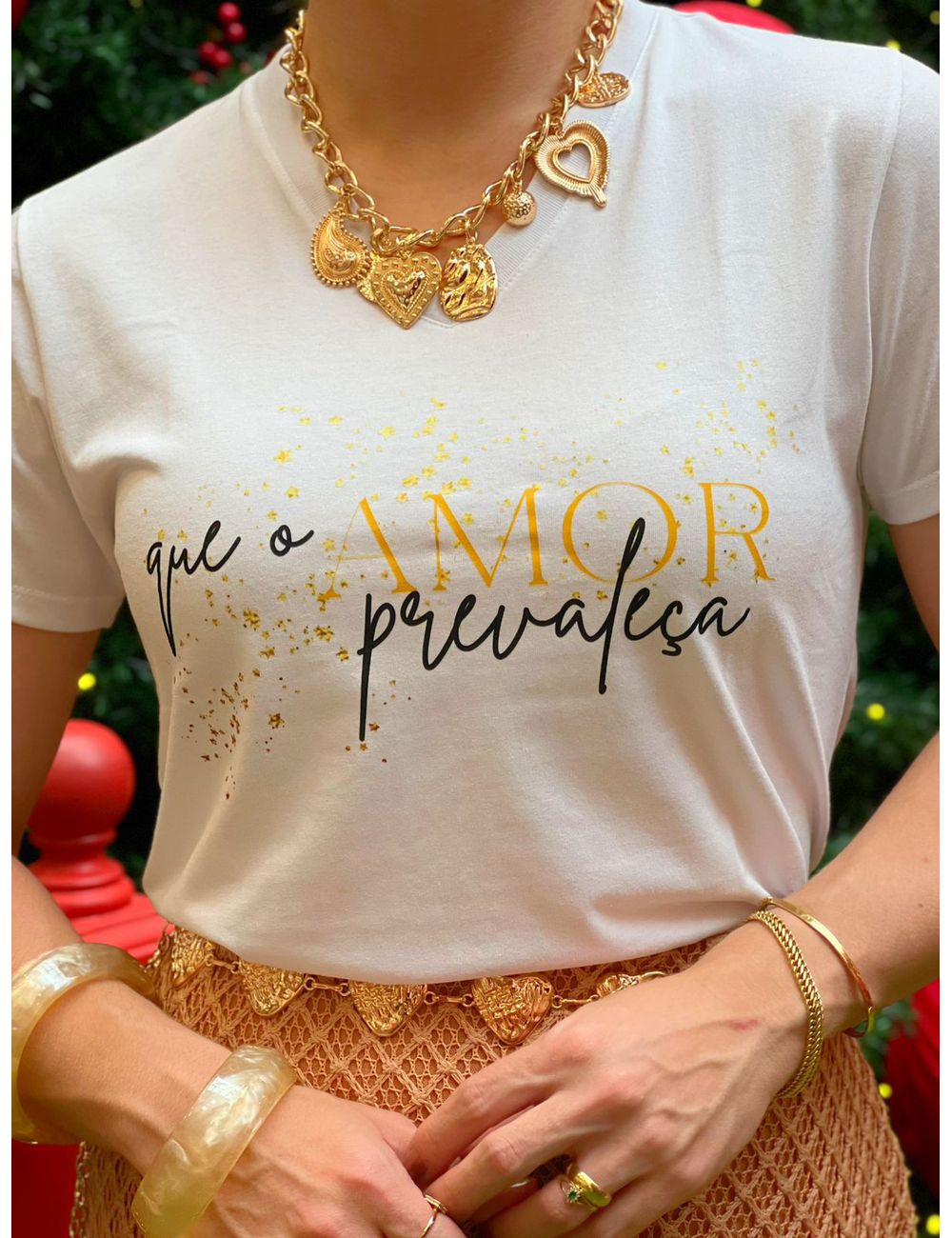 T-shirt Amor Branca - Ana G Store