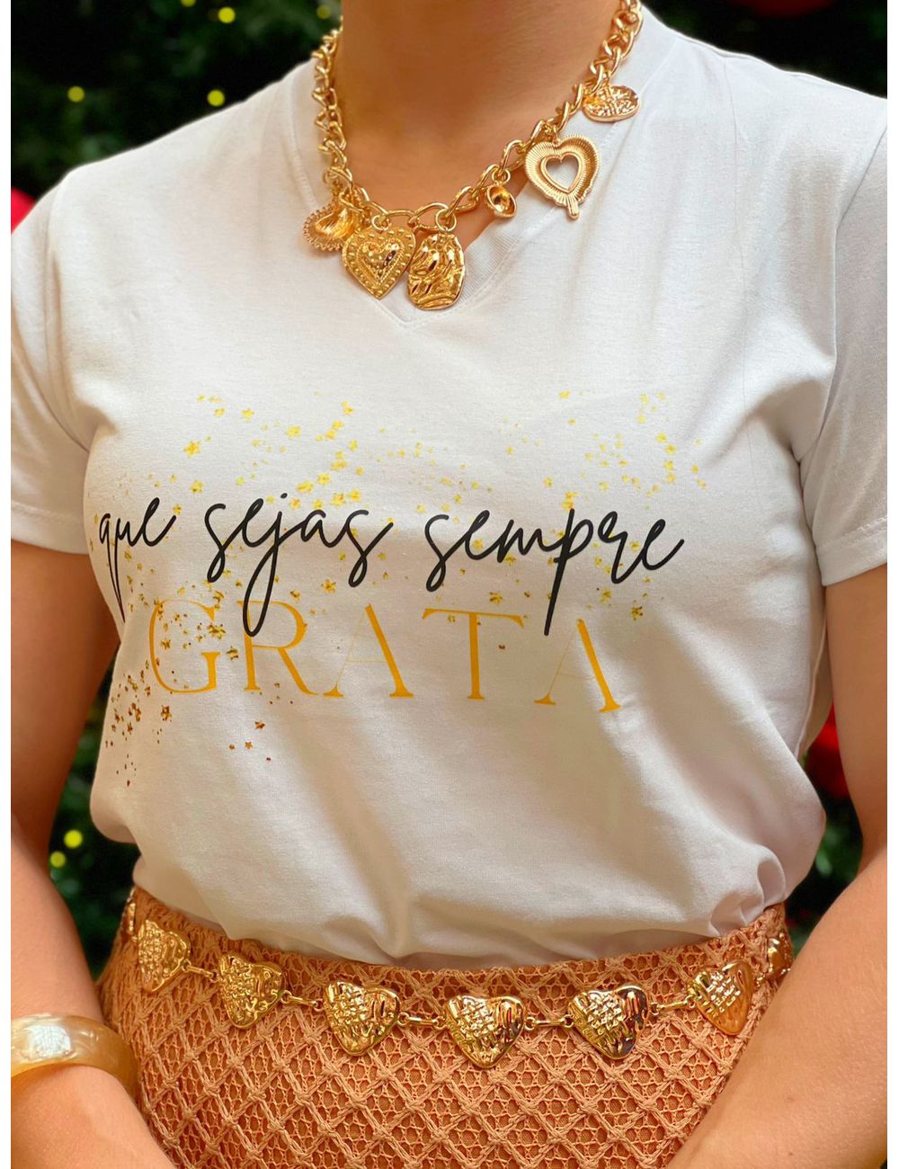 T-shirt Grata Branca - Ana G Store