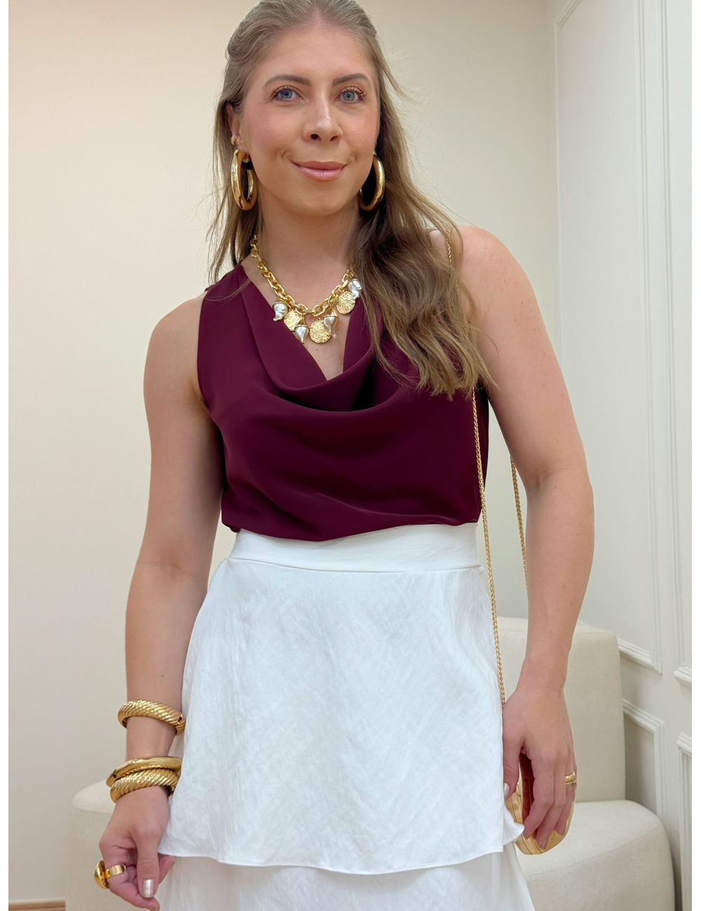 Blusa Degagê Vinho - Ana G Store