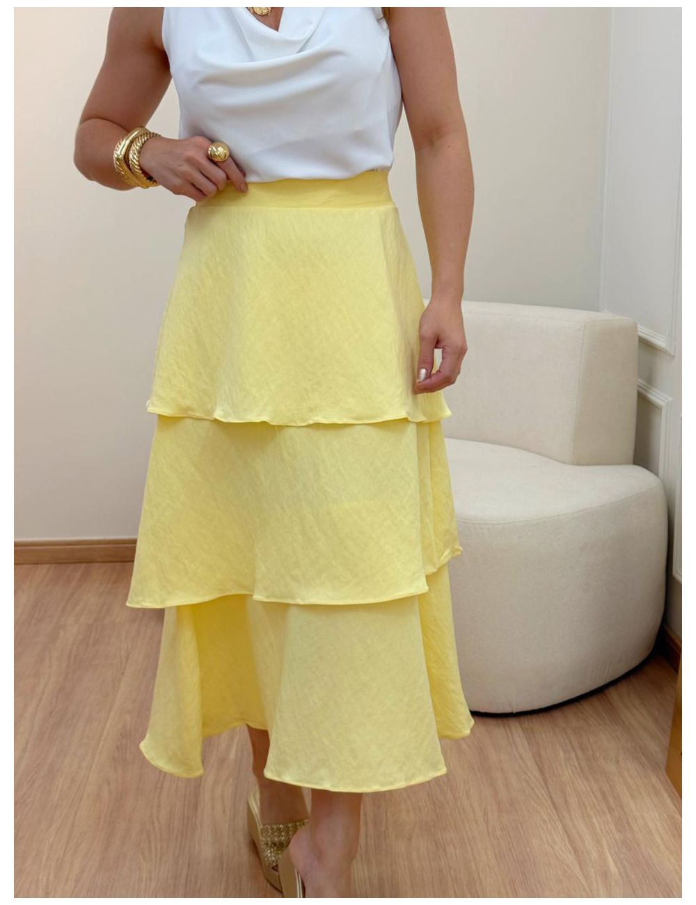 Saia Jessi Amarela - Ana G Store