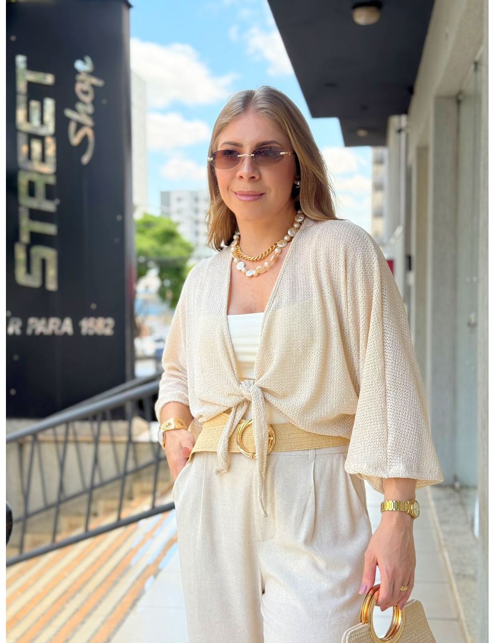 Blusa Morgana Areia - Ana G Store