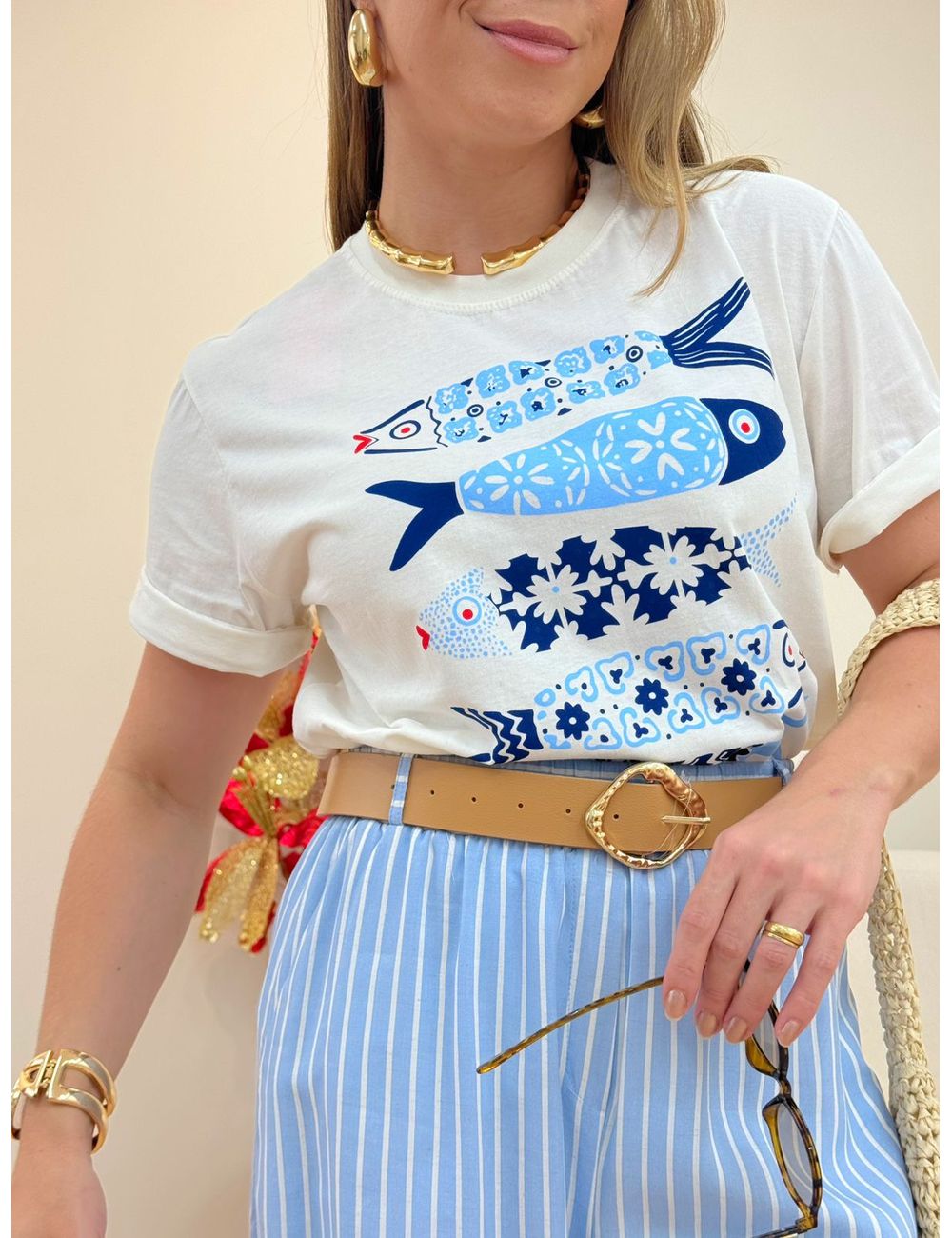 T-shirt Mar Off White - Ana G Store