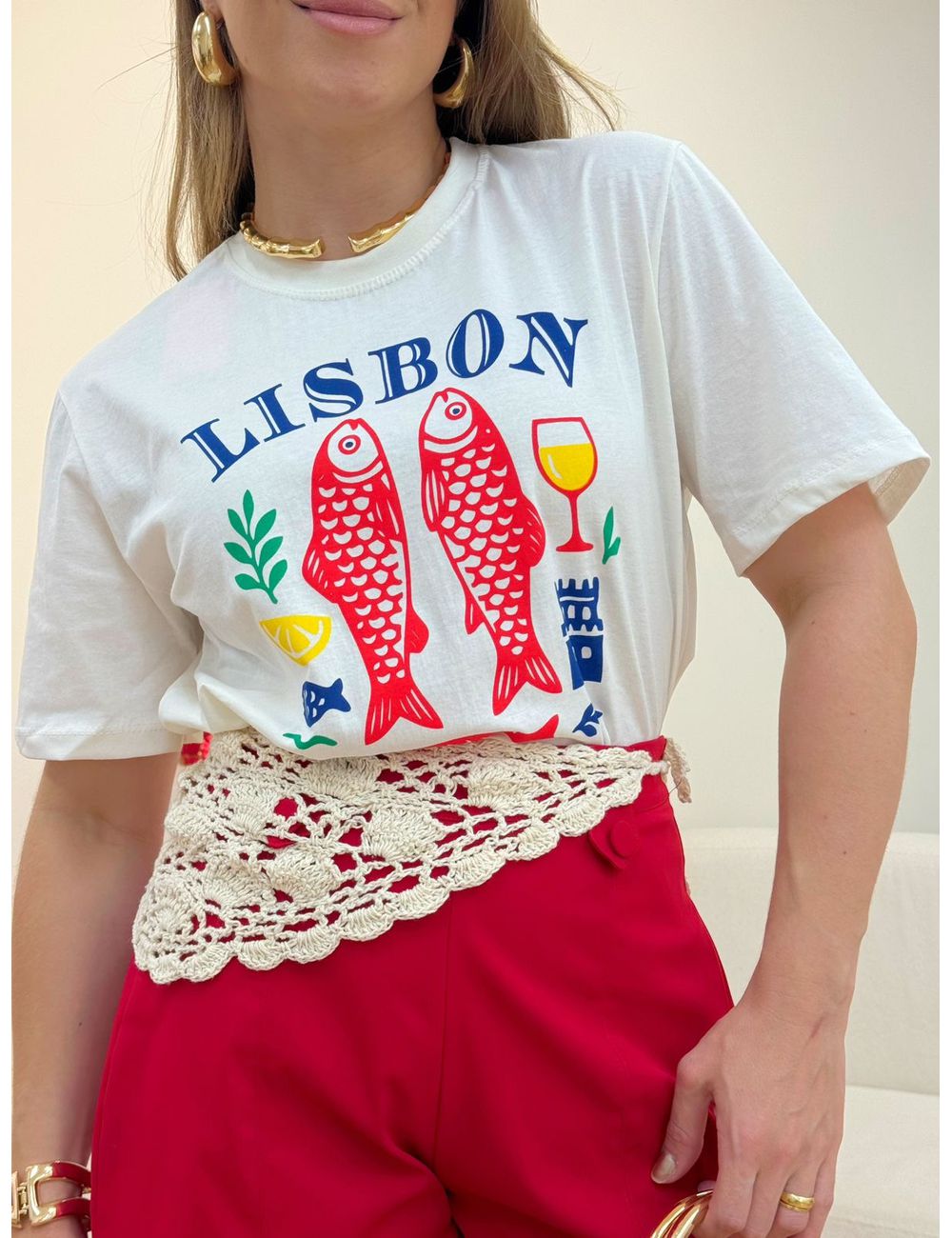 T-shirt Lisbon Off White - Ana G Store