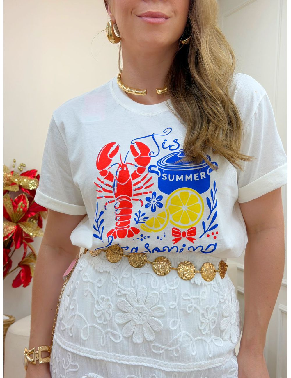 T-shirt Summer Off White - Ana G Store