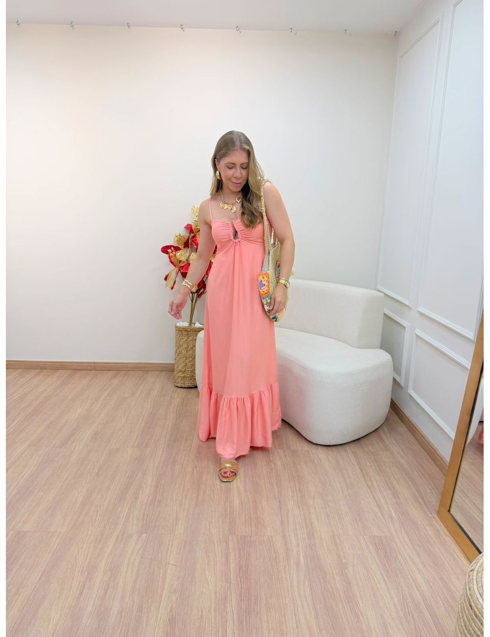 Vestido Jordana Coral - Ana G Store