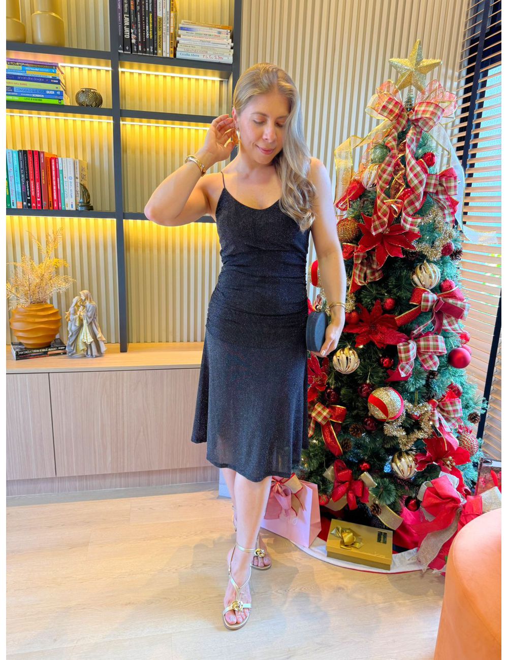 Vestido Lurex Preto - Ana G Store