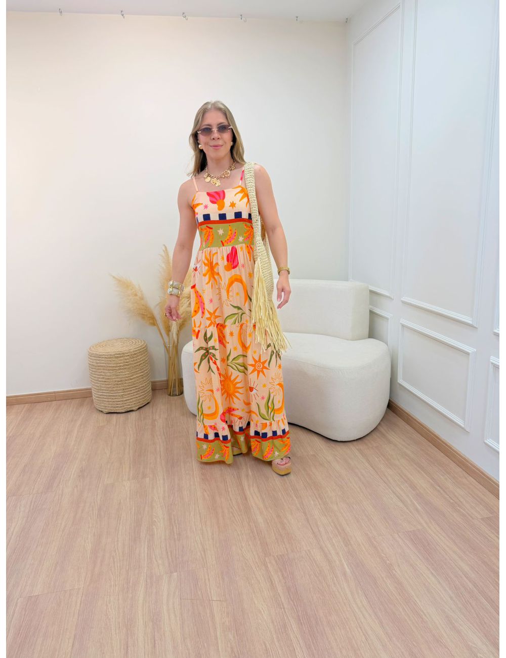 Vestido Caju Longo Estampado - Ana G Store