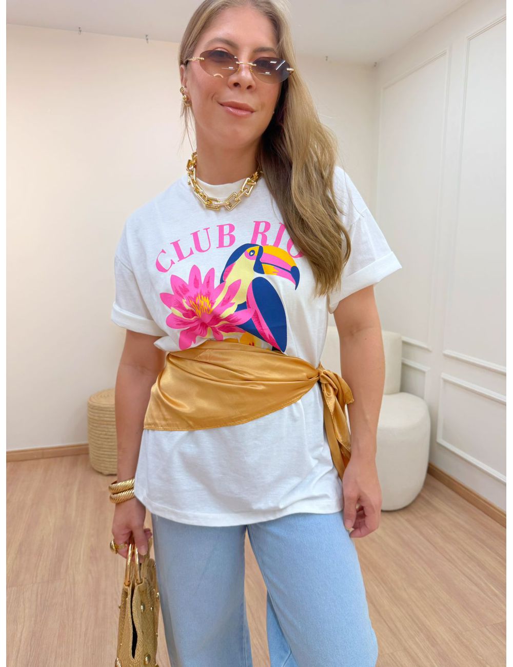 T-shirt Club Rio Off White - Ana G Store