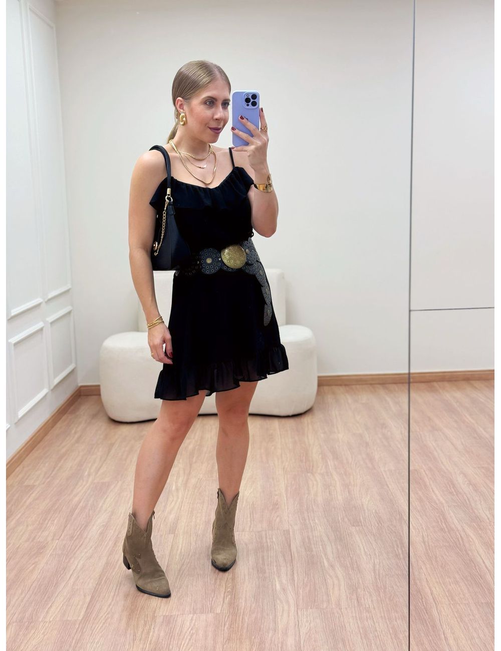 Vestido Babados Preto - Ana G Store