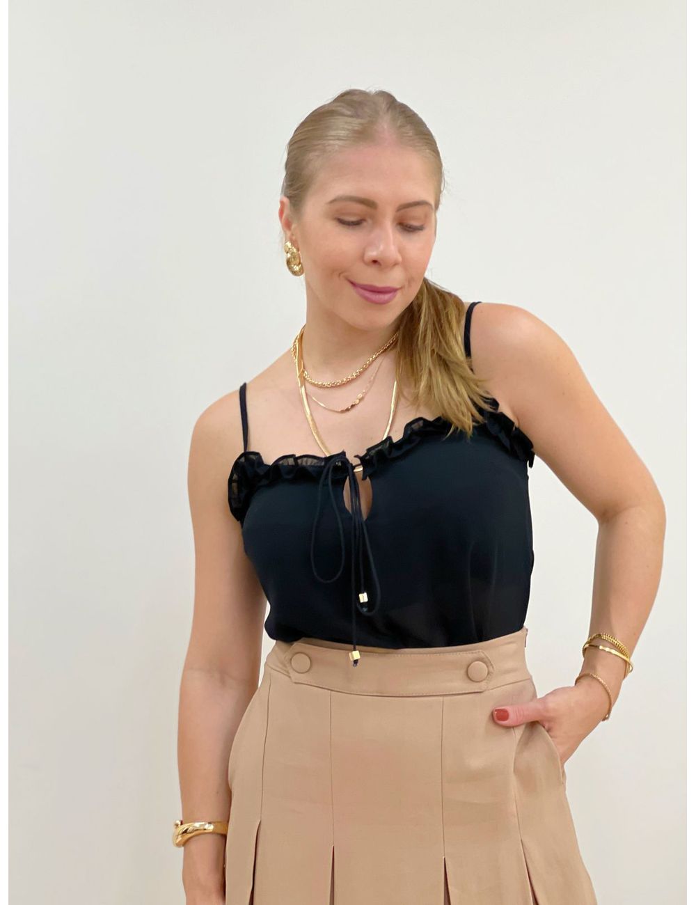 Blusa Babados Preta - Ana G Store
