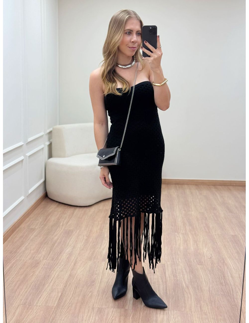 Vestido Franja Preto - Ana G Store