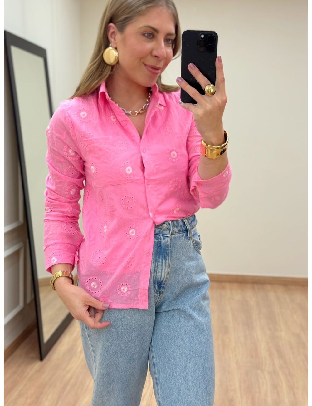 Camisa Florence Rosa - Ana G Store