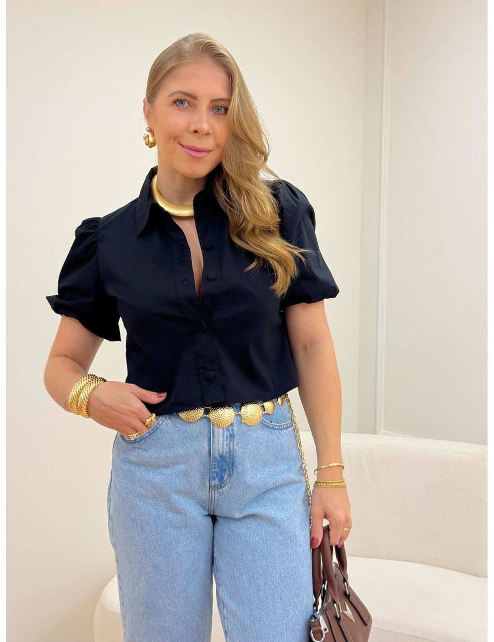 Camisa Dora Preta - Ana G Store