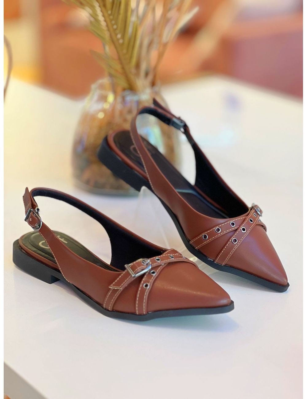 Sapatilha Slingback Glam Chocolate - Ana G Store