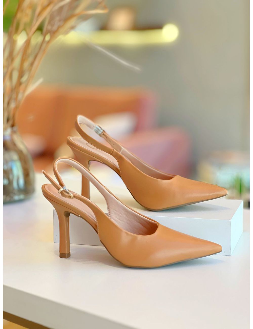 Scarpin Slingback Classic Caramelo - Ana G Store