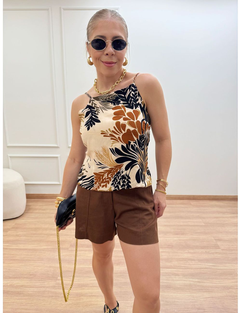 Cropped Jardins Estampado - Ana G Store