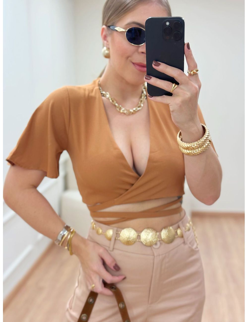 Cropped Paula Camel - Ana G Store