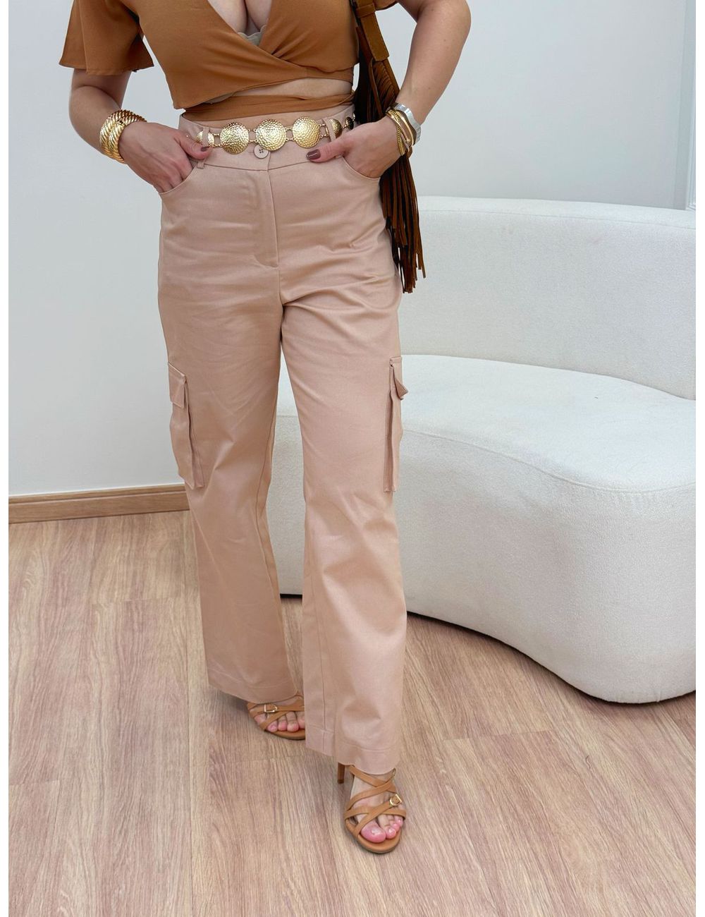 Calça Cargo Bege - Ana G Store