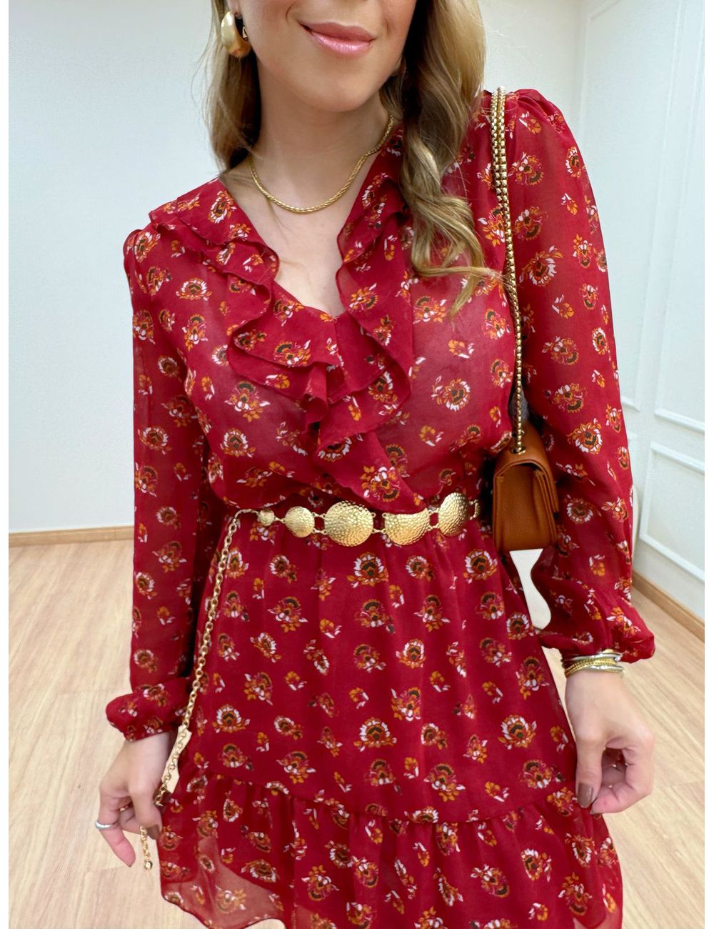 Vestido Boho Cereja - Ana G Store