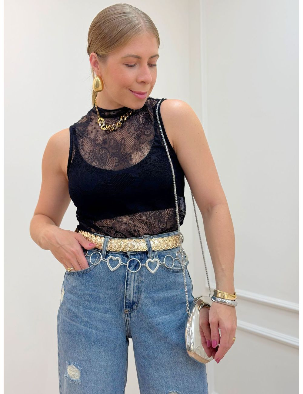 Blusa Renda Preta - Ana G Store