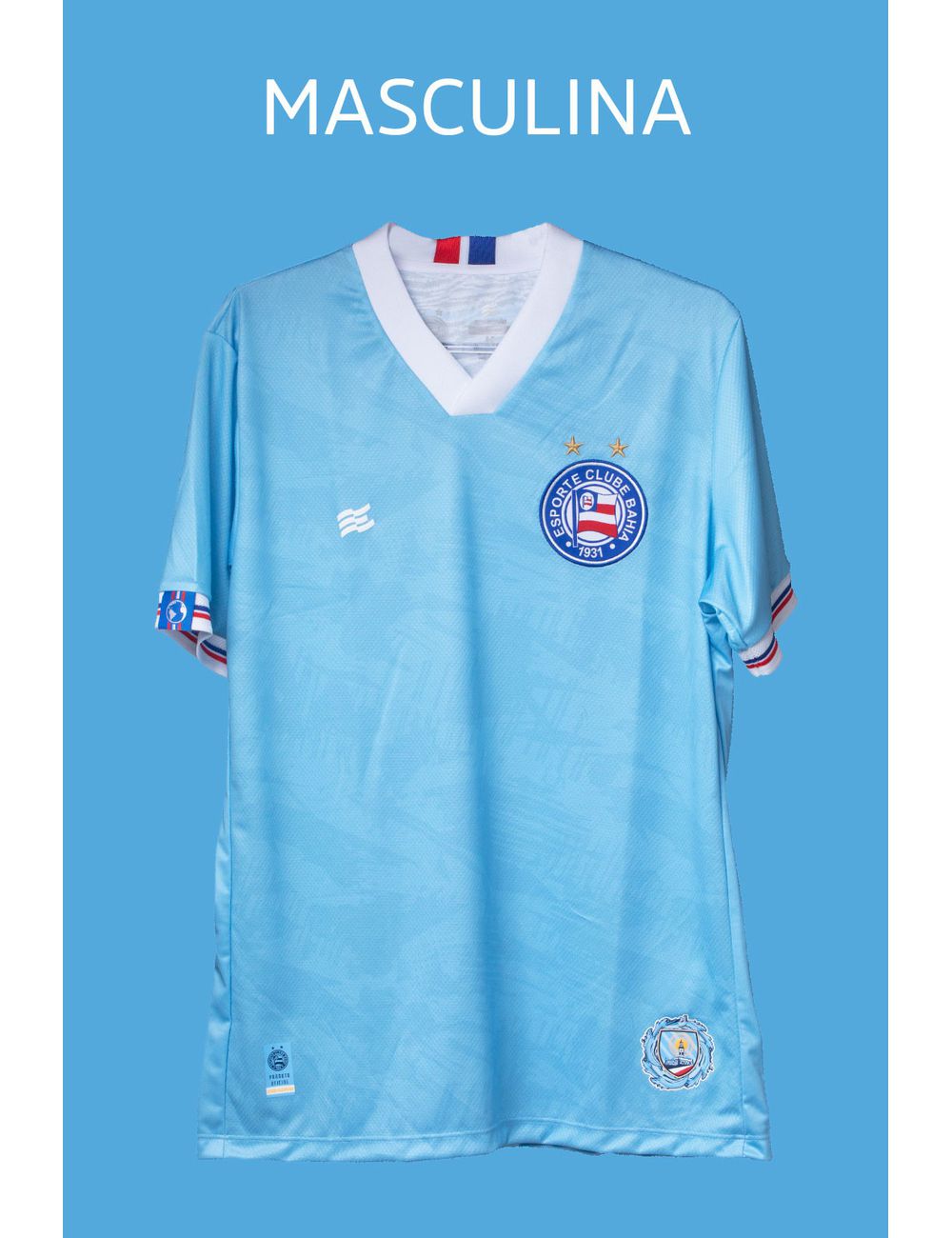 Camisa do Sócio Masculina Azul Celeste - 107617B - LOJA ESQUADRÃO | ESPORTE CLUBE BAHIA