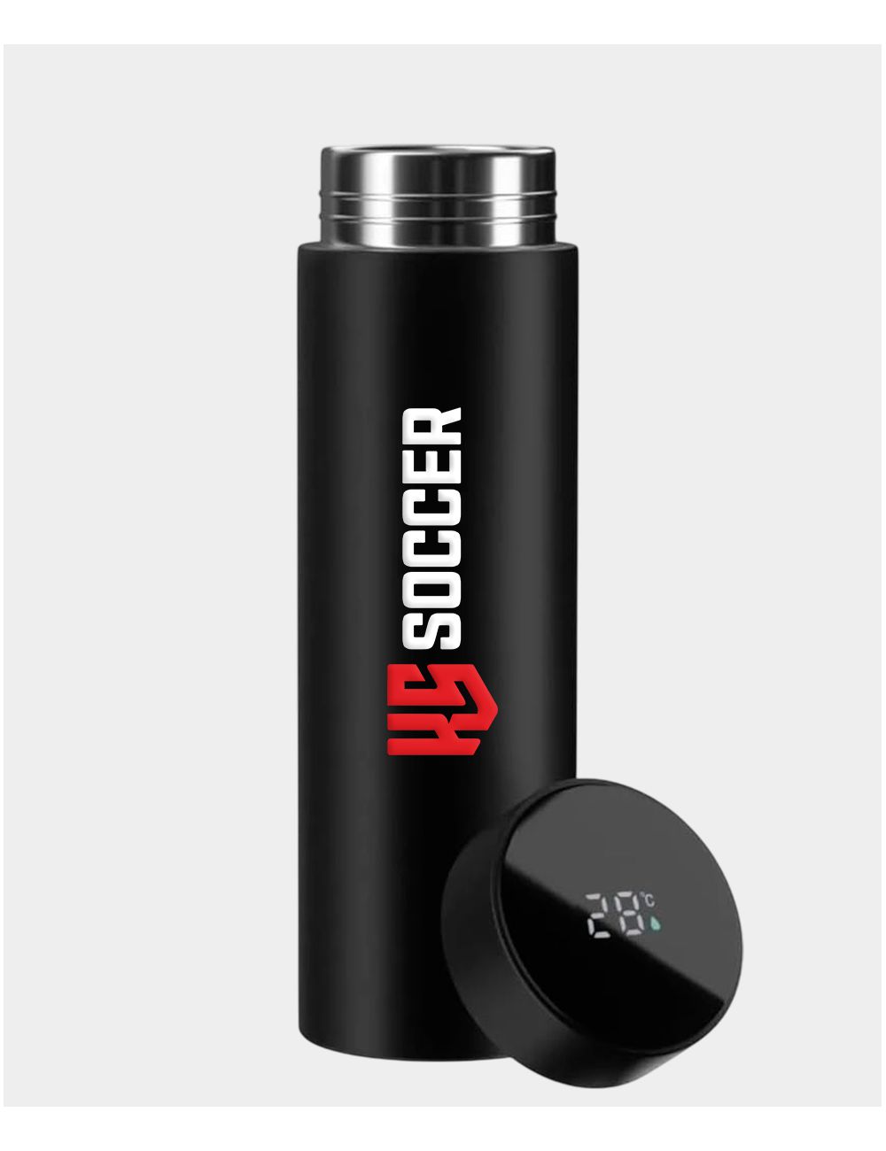 Garrafa Térmica KS Preta com Termômetro 500ml - Loja Fanzo