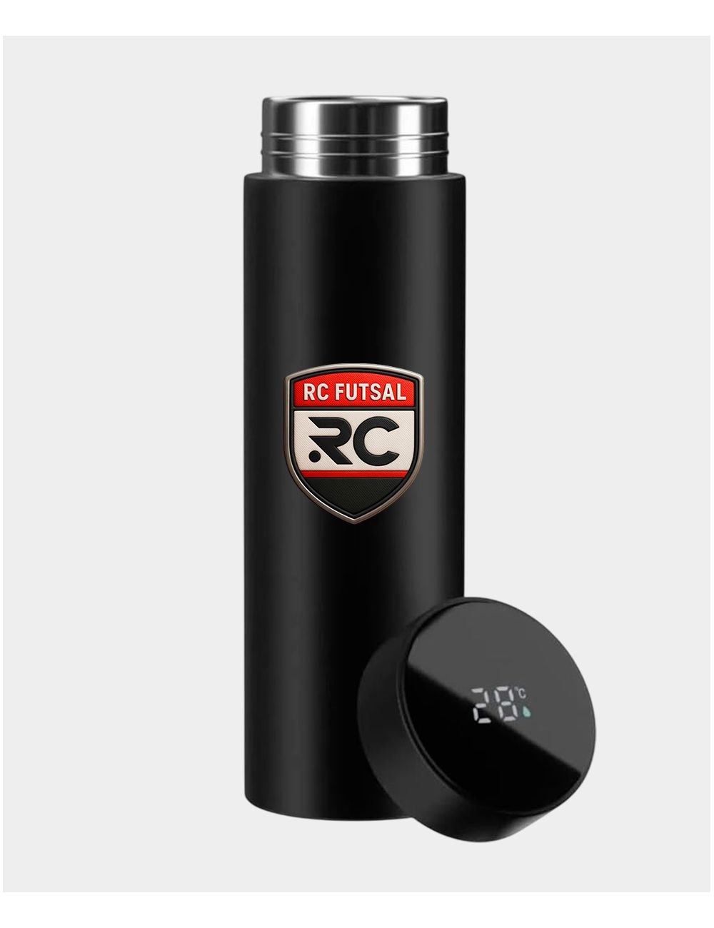 Garrafa Térmica RC Preta com Termômetro 500ml - Loja Fanzo