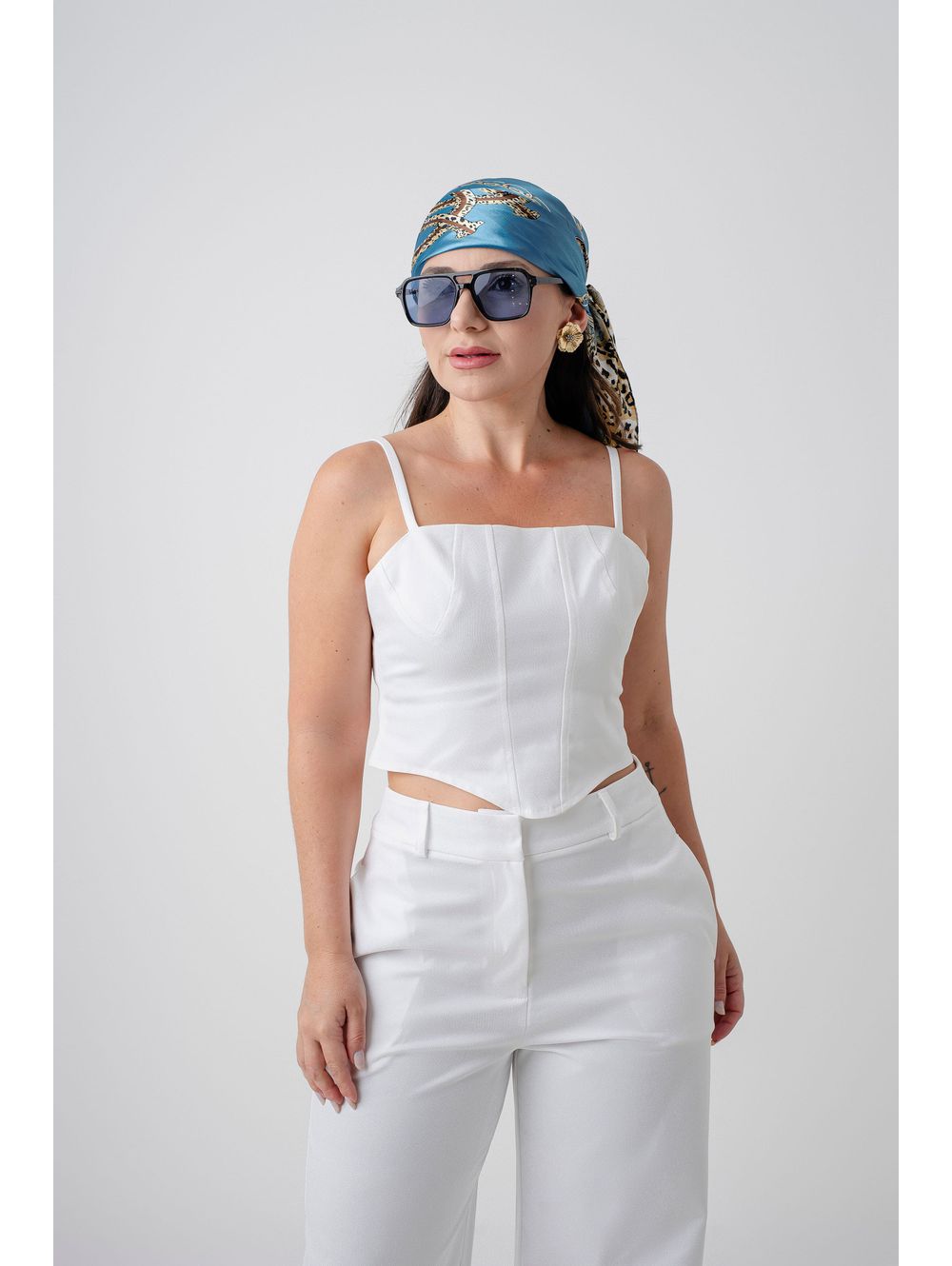 Cropped Aura Branco - Maria Clara