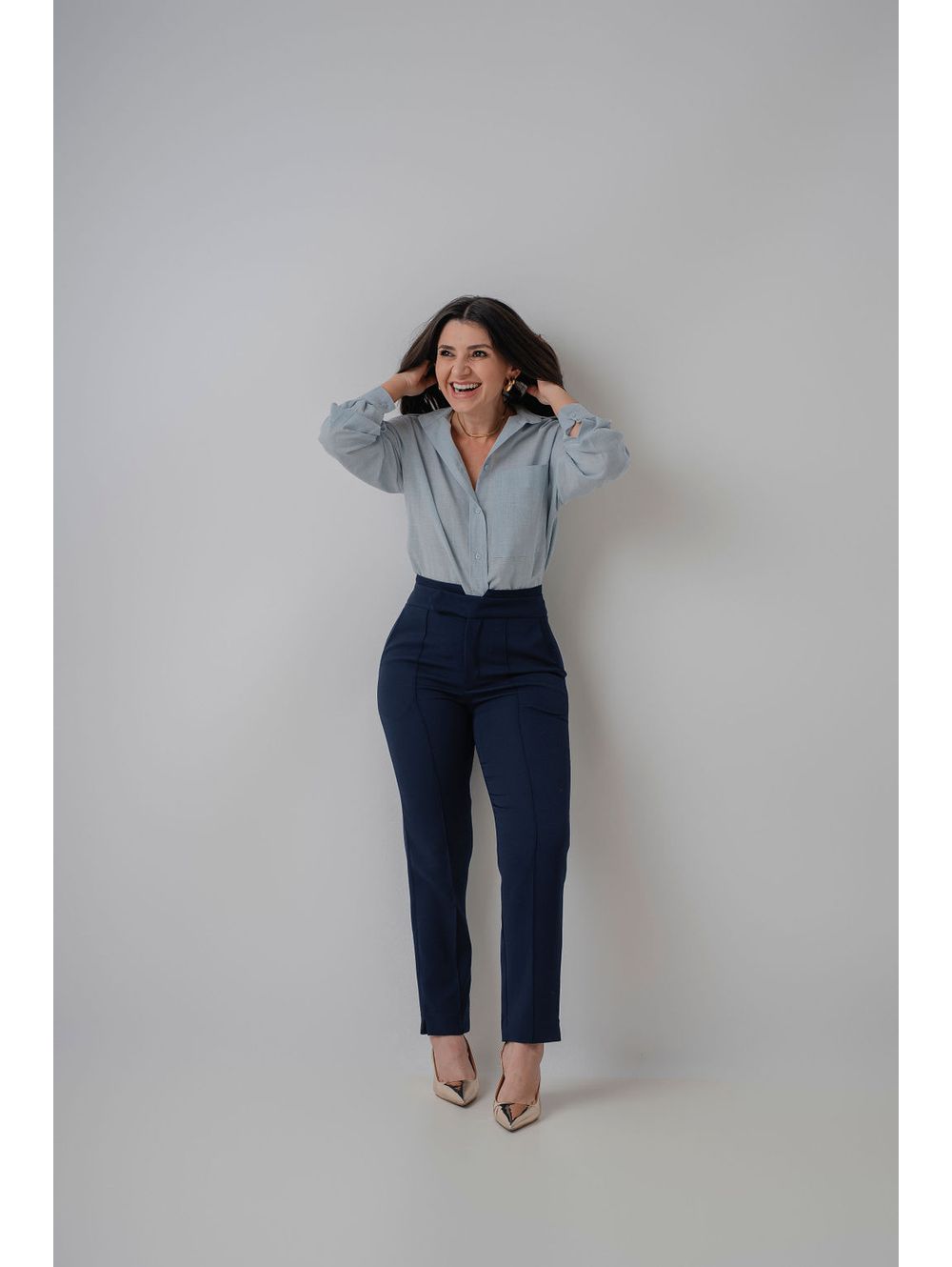 Calça Livia Azul Marinho - Maria Clara