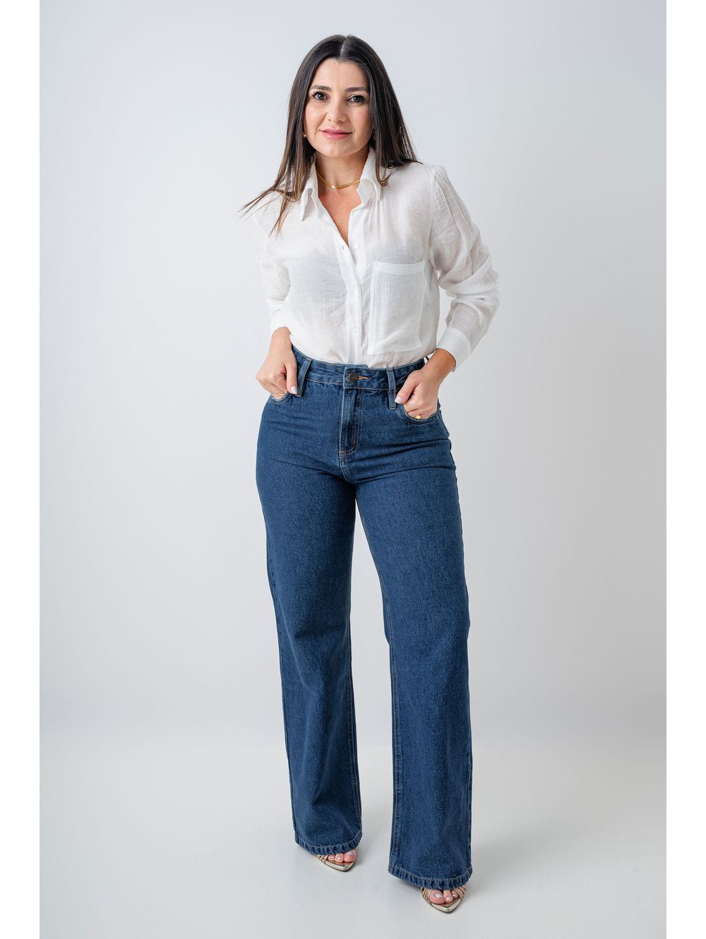 Calça Wide Leg Juliana Média - Maria Clara