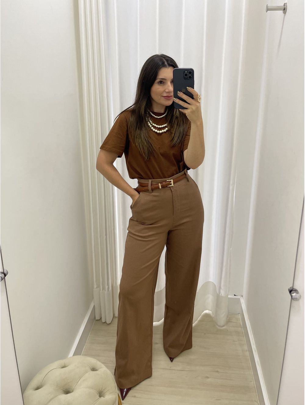 Calça Lidia chocolate - Maria Clara
