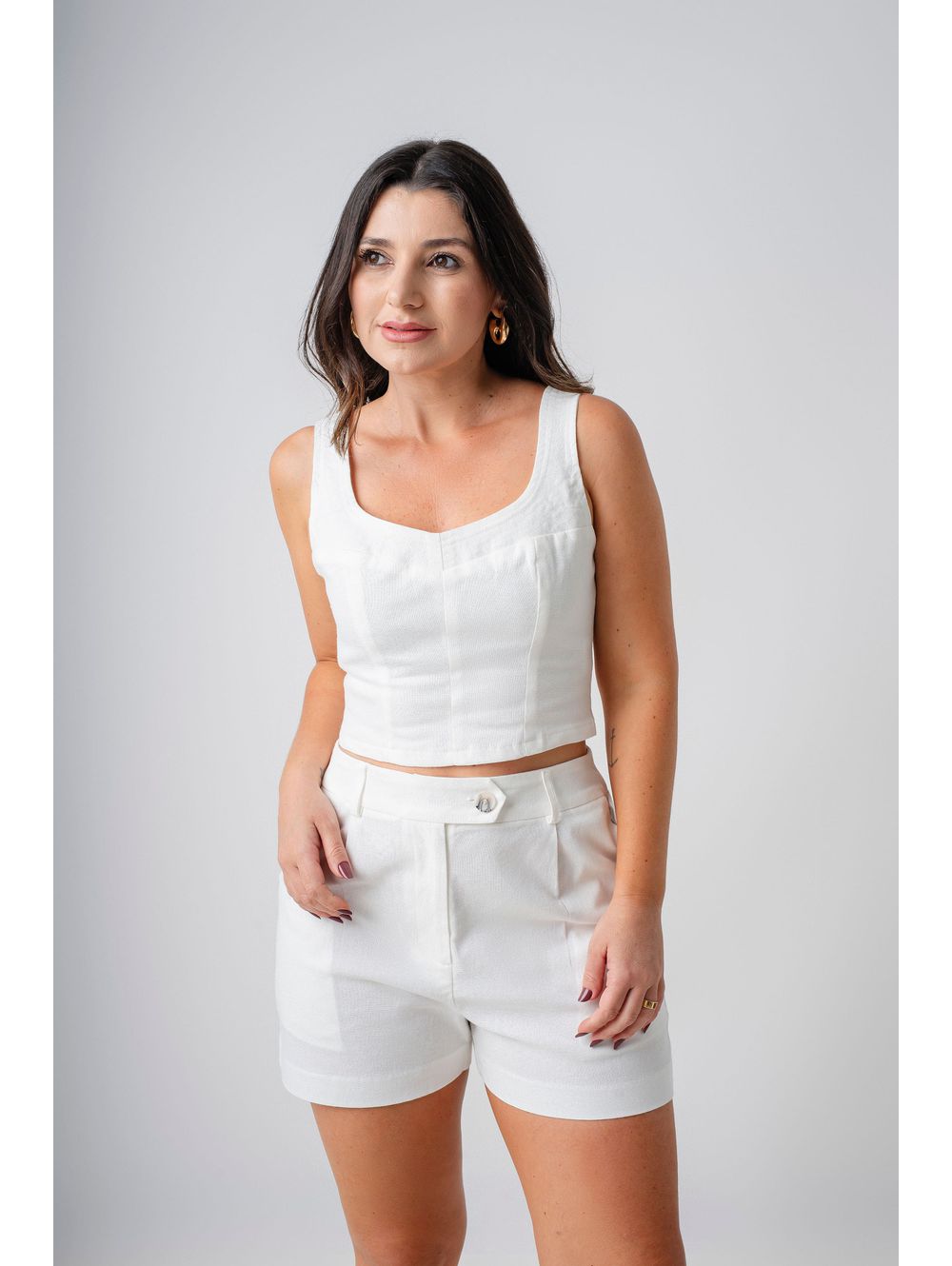 Shorts Zoe Off White - Maria Clara