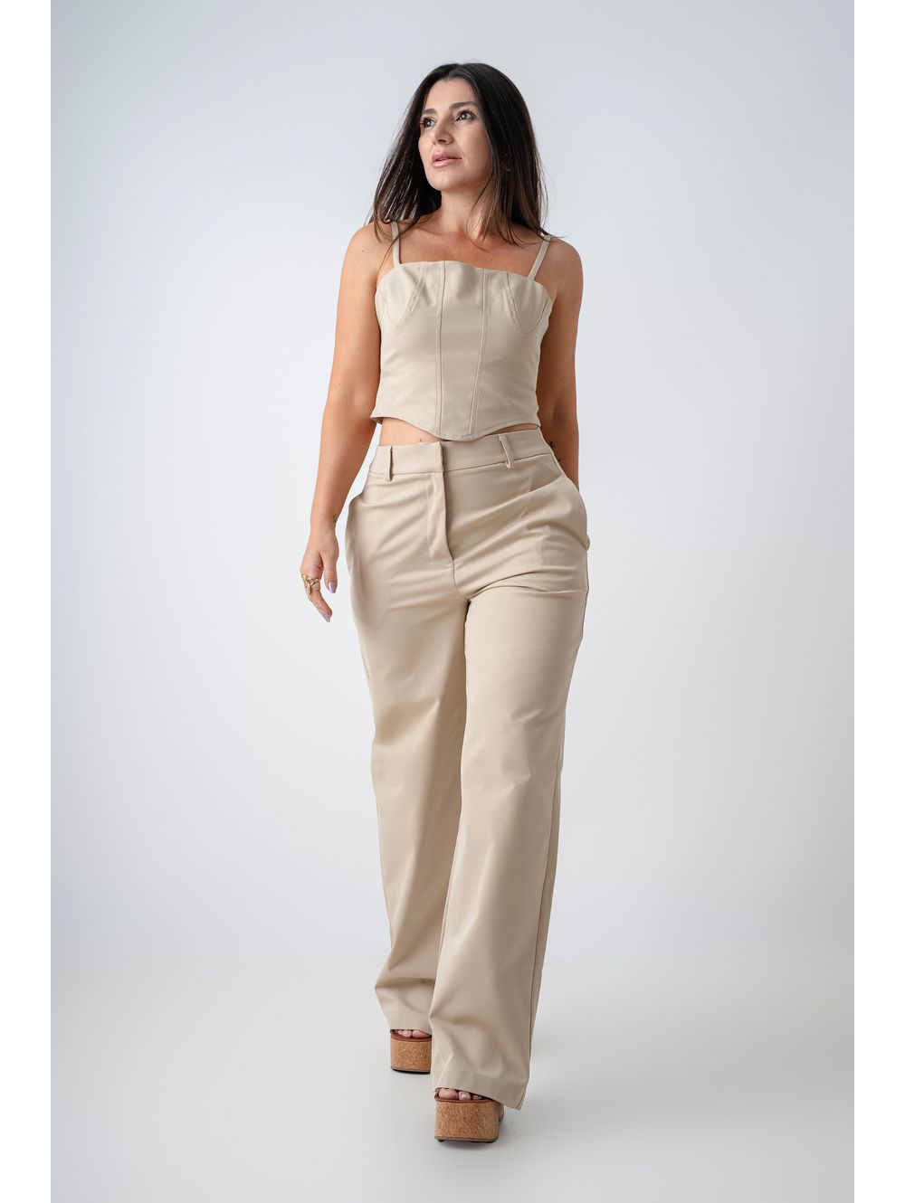 Calça Aurora Bege - Maria Clara