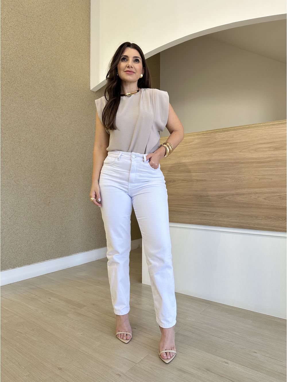Calça Mom Laila Branca - Maria Clara
