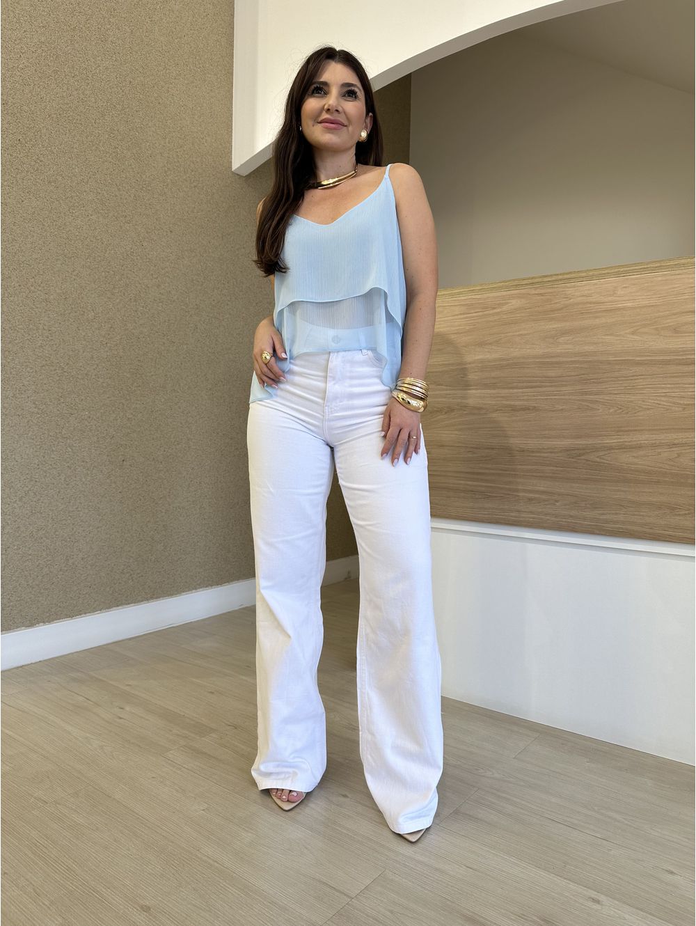 Wide Leg Barbara Branca - Maria Clara