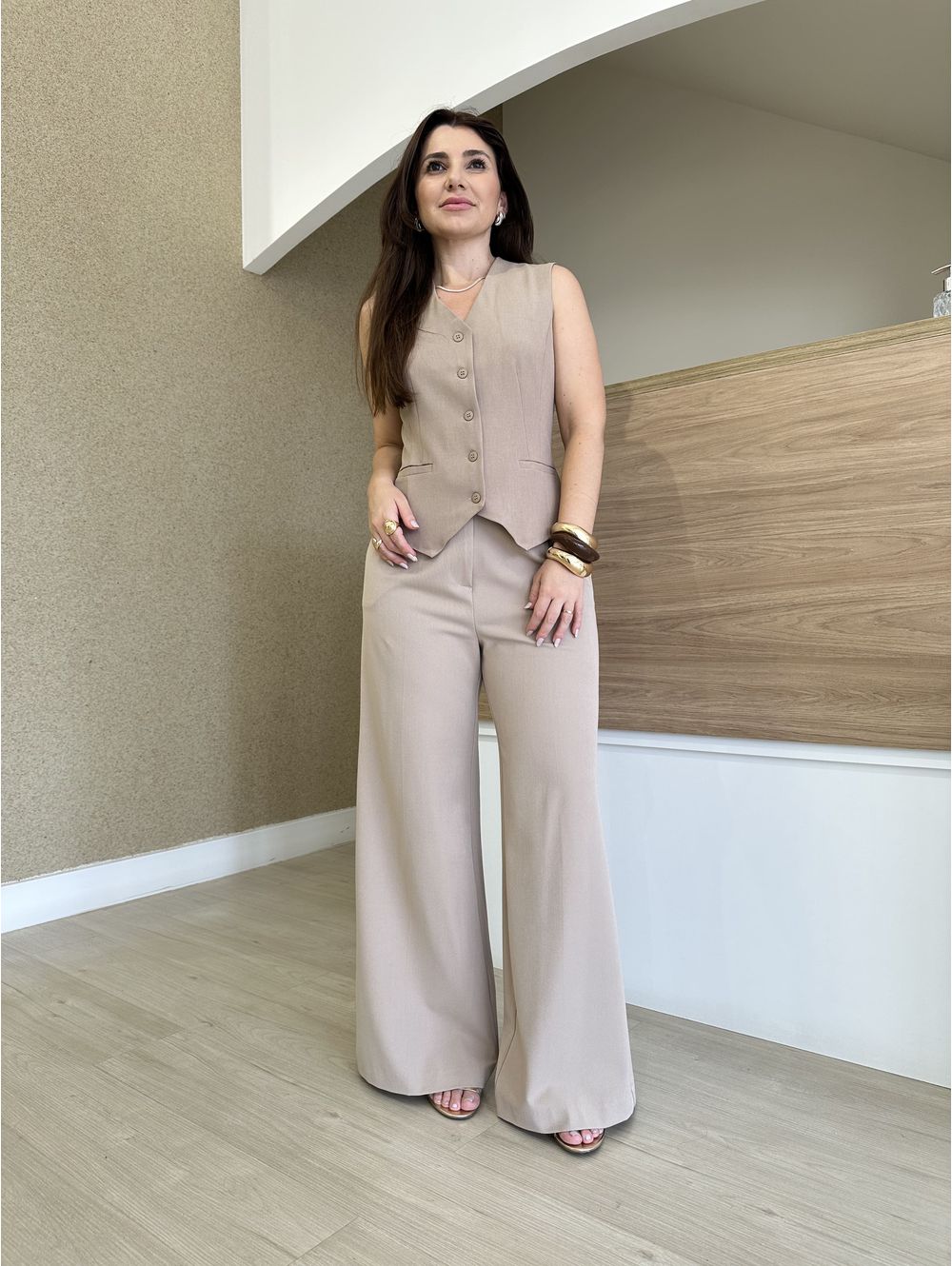 Calça Tamara Bege - Maria Clara